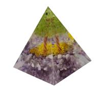 Natural Stone Pyramid Decoration, with Resin, Pyramidal, epoxy gel, different size for choice, more colors for choice, nickel, lead & cadmium free, Sold By PC