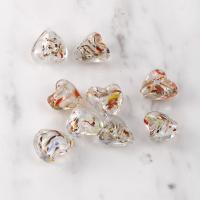 Gold Sand Lampwork Beads, Heart, DIY, more colors for choice, 15x15mm, Sold By PC