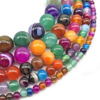 Φυσικό χάντρες Agate Rainbow, Rainbow Agate, Γύρος, DIY & διαφορετικό μέγεθος για την επιλογή, περισσότερα χρώματα για την επιλογή, Sold Με Strand
