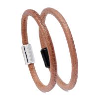 PU Leather Cord Bracelets Zinc Alloy with PU Leather fashion jewelry & Unisex nickel lead & cadmium free 60mm Sold By Strand