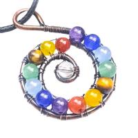 Gemstone Medálok Ékszer, Természetes kő, divat ékszerek & DIY, sokszínű, 25*38mm, 2PC-k/Bag, Által értékesített Bag