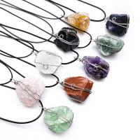 Gemstone Vedhæng Smykker, Natursten, mode smykker & du kan DIY, flere farver til valg, 22*30mm, 2pc'er/Bag, Solgt af Bag