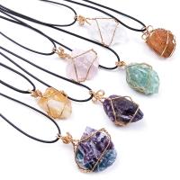 Gemstone Pendants Jewelry, Natural Stone, fashion jewelry & DIY, more colors for choice, 30*50mm, 2PCs/Bag, Sold By Bag