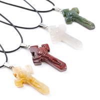 Gemstone Pendants Jewelry Natural Stone fashion jewelry & DIY 28*48mm Sold By PC