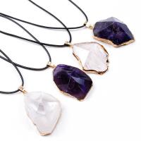 Quartz Gemstone Pendants, fashion jewelry & DIY, more colors for choice, 30*48mm, Sold By PC