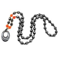 Magnetic Necklace, Magnetic Hematite, silver color plated, 35x24x6mm, Sold Per Approx 36 cm Strand