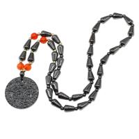Magnetic Necklace, Magnetic Hematite, Round, silver color plated, more colors for choice, 37x37x4mm, Sold Per Approx 36 cm Strand