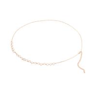Alloy Waist Chain, plated, golden, 920mm, Sold By Strand