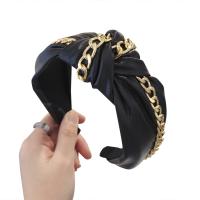 Hair Bands PU Leather with Zinc Alloy for woman & with ribbon bowknot decoration Sold By PC