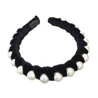 Banda del Pelo, Pleuche, con Perlas plásticas, para mujer, más colores para la opción, 120x390mm, Vendido por UD