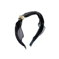 Hair Bands, Gauze, with Plastic Pearl, for woman & with rhinestone, more colors for choice, 130x150mm, Sold By PC