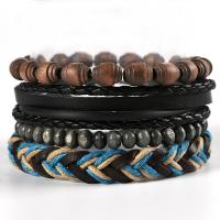 Wrap Bracelet, PU Leather, plated, Adjustable & fashion jewelry & multilayer & Unisex, 6CM,17-18CM,8-9CM, Sold By Strand