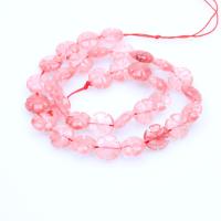 Natural Quartz Jewelry Beads, Cherry Quartz, Flower, polished, DIY, pink, 12mm, Sold By Strand