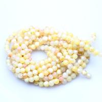 Achat Perlen, Feuerachat, rund, poliert, DIY & verschiedene Größen vorhanden, gelb, verkauft von Strang