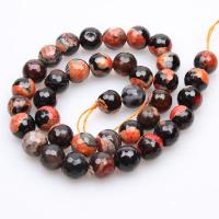 Agate Beads, Fire Agate, Round, polished, DIY & different size for choice & faceted, Sold By Strand