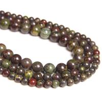 Dragon Blood stone Beads, Round, polished, DIY & different size for choice, Sold By Strand