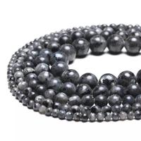 Perles en labradorite, Rond, poli, DIY & normes différentes pour le choix, noire, Vendu par brin