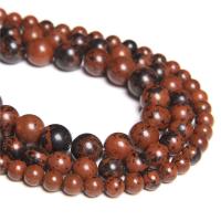 Natural Mahogany Obsidian Beads, Round, polished, DIY & different size for choice, Sold By Strand