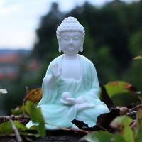Decorazione del regalo buddista, porcellana bianca, Budda, placcato, Sostenibile & Resistente & anti-skidding, nessuno, 95x60x115mm, Venduto da PC