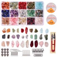 Natural Gravel Jewelry Finding Set with Zinc Alloy DIY & mixed 250*150*100mm Sold By Box