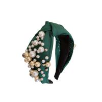 Haarbanden, Doek, met Plastic Pearl, voor vrouw, meer kleuren voor de keuze, 140x150mm, Verkocht door PC
