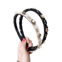Haarbanden, Wollen stof, met Plastic Pearl, voor vrouw & met strass, meer kleuren voor de keuze, 150x170mm, Verkocht door PC