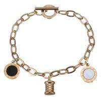 Bijoux bracelet en acier inoxydable, Placage, bijoux de mode & pour femme, 8x11mm,12x14mm,5mm, Vendu par 7 pouce brin