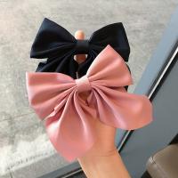 Alligator Hair Clip Cloth Bowknot plated fashion jewelry & for woman 125mm Sold By PC