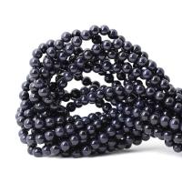 Blaue Goldstein Perlen, Blauer Sandstein, rund, poliert, DIY & verschiedene Größen vorhanden, blau, verkauft von Strang