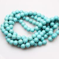 Turquoise Beads Round polished DIY turquoise blue Sold By Strand
