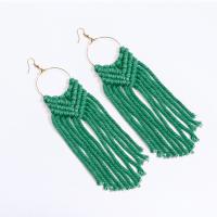 Fashion Fringe Earrings Zinc Alloy with Cotton Thread plated fashion jewelry & handmade & for woman nickel lead & cadmium free Sold By Pair