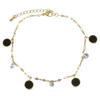 Bijoux bracelet en acier inoxydable, Placage, bijoux de mode & pour femme, Or, 8x11mm,5mm,2mm, Vendu par 8 pouce, 2 pouce brin