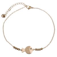 Stainless Steel smycken Armband, ROSTFRITT STÅL, plated, mode smycken & för kvinna, steg guldfärg, 19x11mm,1.5mm, Såld Per 8.5 inch, 2 inch Strand