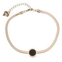 Bijoux bracelet en acier inoxydable, Placage, bijoux de mode & pour femme, couleur or rose, 12mm,3mm, Vendu par 8 pouce, 2 pouce brin