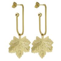 Edelstahl Tropfen Ohrring, plattiert, Modeschmuck & für Frau, Goldfarbe, 52mm,22x24.5mm, verkauft von Paar