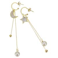 Stainless Steel Drop Earring, plated, fashion jewelry & for woman, gold, 89mm,11x17mm,13.5x16mm, Sold By Pair
