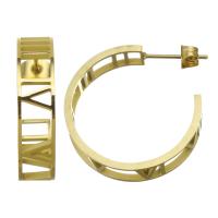 Roestvrij staal Stud Earrings, plated, mode sieraden & voor vrouw, goud, 6x25mm, Verkocht door pair