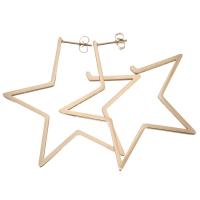 Stainless Steel Stud Earrings Star plated fashion jewelry & for woman rose gold color Sold By Pair