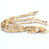 Tigerauge Perlen, rund, poliert, DIY & facettierte, gelb, 8mm, 46PCs/Strang, verkauft von Strang