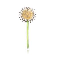 Fashion Brooch Jewelry Brass Dandelion silver color plated for woman & enamel yellow nickel lead & cadmium free Sold By PC