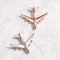 Tibetan Style Brooches, Airplane, gold color plated, for woman & enamel, more colors for choice, nickel, lead & cadmium free, 43x51mm, Sold By PC