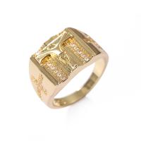 Kubisk Circonia Micro bane messing Ring, forgyldt, mode smykker & Unisex & forskellig størrelse for valg & Micro Pave cubic zirconia, flere farver til valg, nikkel, bly & cadmium fri, 14mm, Solgt af PC