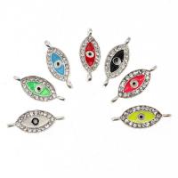 Stainless Steel Connector Eye silver color plated micro pave cubic zirconia Approx Sold By Bag