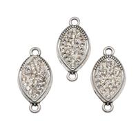 Stainless Steel Connector, silver color plated, micro pave cubic zirconia, 30x15x4mm, Approx 100PCs/Bag, Sold By Bag