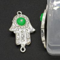 Stainless Steel Connector, silver color plated, micro pave cubic zirconia, 35x21x5mm, Approx 100PCs/Bag, Sold By Bag