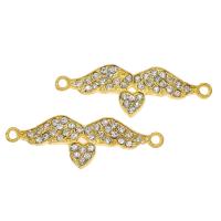 Zinc Alloy Connector gold color plated with rhinestone Approx Sold By Bag