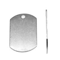 Stainless Steel Tag Charm, Square, silver color plated, other effects, 45x28x1mm, Approx 100/Bag, Sold By Bag