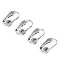 Stainless Steel Clip On Earring Finding, silver color plated, other effects, 16x9x4mm, Approx 100PCs/Bag, Sold By Bag