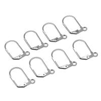 Stainless Steel Lever Back Earring Component, silver color plated, other effects, 18x12x1mm, Approx 100PCs/Bag, Sold By Bag