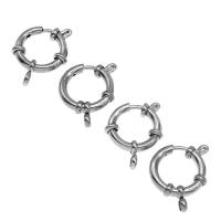 Stainless Steel Spring Ring Clasp, silver color plated, other effects, 18x18x3mm, Approx 10PCs/Bag, Sold By Bag